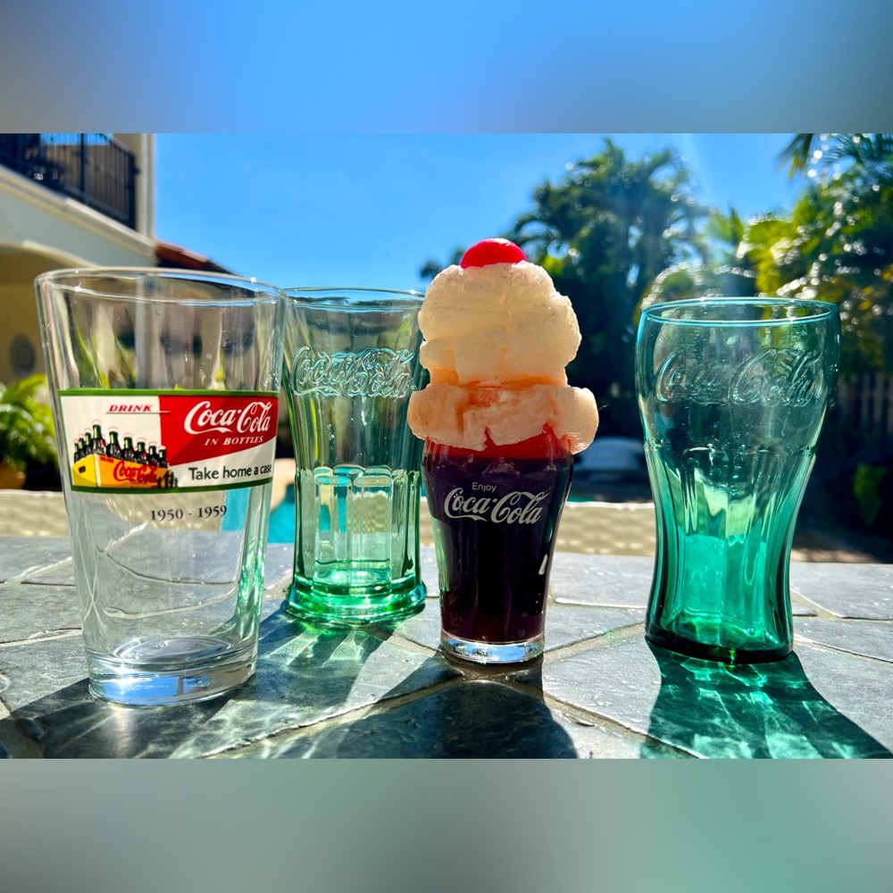 Vintage Coca-Cola Collectible Glassware & Float Candle (Set Of 4)